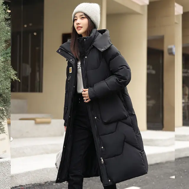 Detachable Hat Women's Mid length Thickened Women's Coat Black - Shop at LoveMi