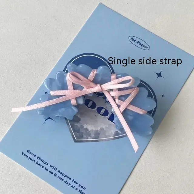 Ballet Ribbon Bow Manual Barrettes Blue Strap Grip - Shop at LoveMi