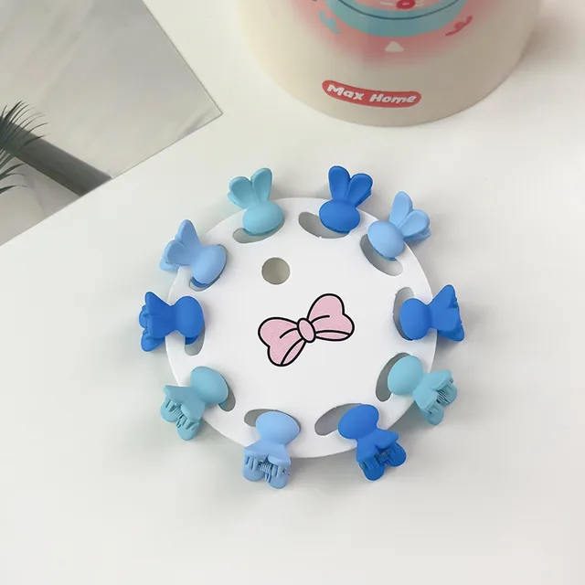 New Children's Barrettes Colorful Cartoon Baby Small Jaw Clip Bangs Broken Hair Princess Hairstyle Mini Hairpin Rabbit Blue Color - Shop at LoveMi