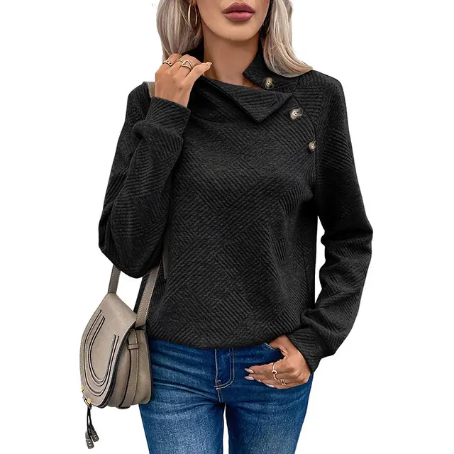 Solid Color Pullover Long Sleeve Top Lc25316230P2Color - Shop at LoveMi