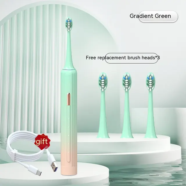 Magnetic Suspension Electric Toothbrush USB Charging Level 7 Waterproof Super Green - Shop at LoveMi