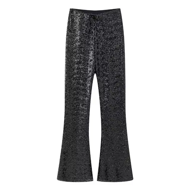 Women's Fashion Flared Casual Trousers Black - Shop at LoveMi