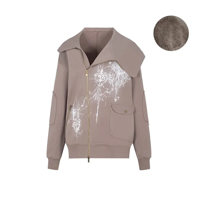 Asymmetric Lazy Style Hoodie For Women Oat Plush Style - Shop at LoveMi