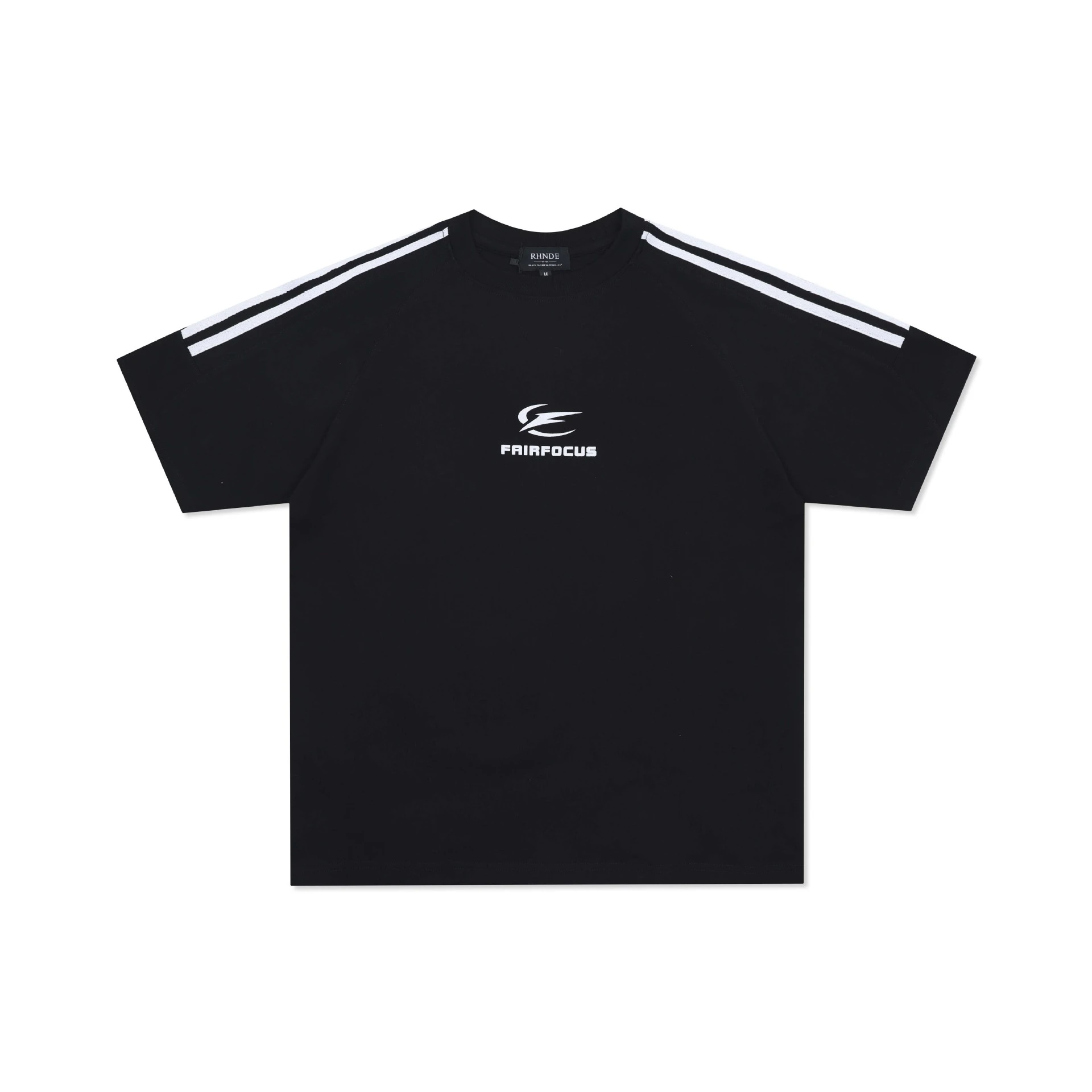 American Three Bars Letter Print Short-sleeve - Black