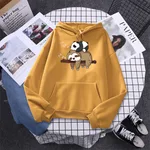 Women's Anime Print Long Sleeve Loose-fitting Casual Pullover - Turmeric-Xxl