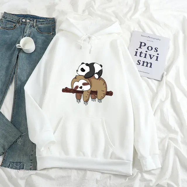Women's Anime Print Long Sleeve Loose fitting Casual Pullover White - Shop at LoveMi