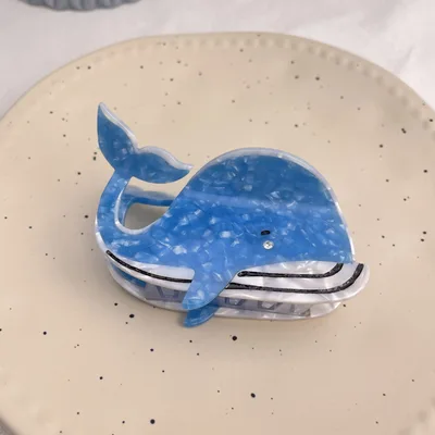 Marine Series Acetic Acid Grip Special interest Design Animal Whale Shark Cross border Hair Accessories Ponytail Clip Style 4 - Shop at LoveMi