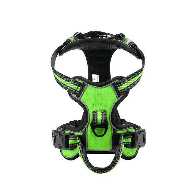 Dog Vest Chest And Back Breathable Reflective Gallus Hand Holding Rope Green - Shop at LoveMi