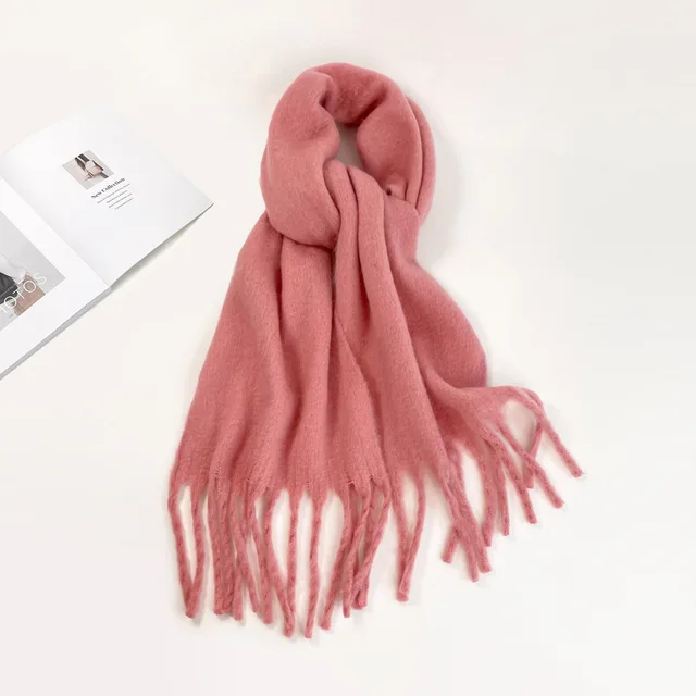 Women's Autumn And Winter Mohair Scarf Hm05 Pink - Shop at LoveMi