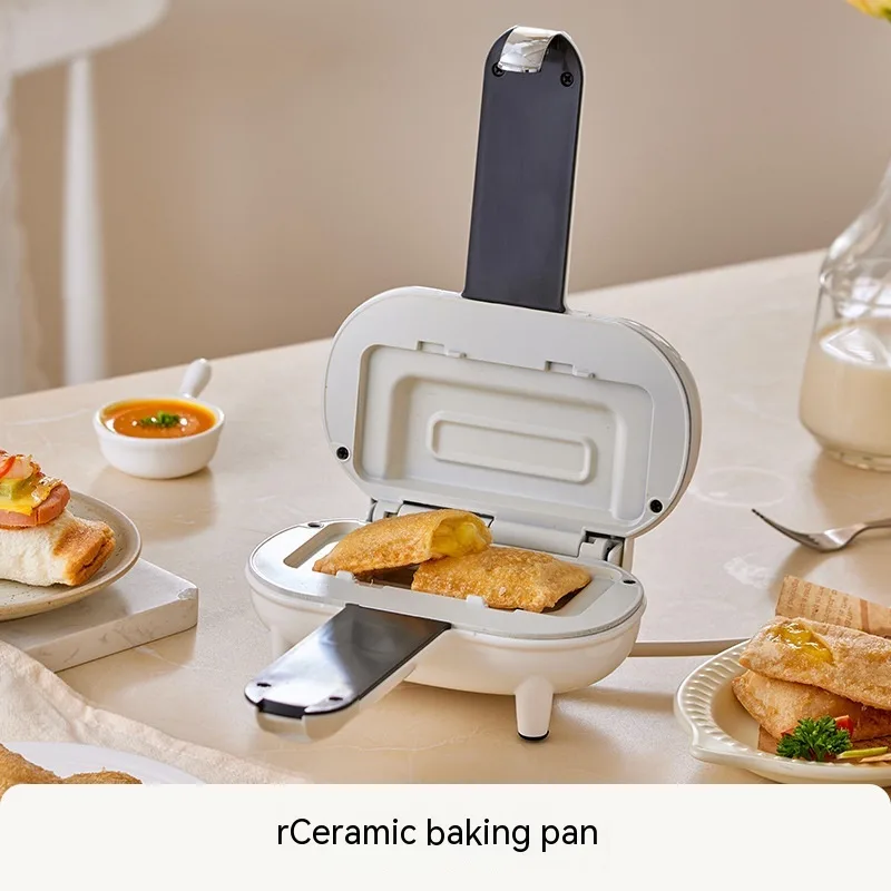 Breakfast Machine Household Small Hot Pressing Sandwich Bread Toaster White Upgrade Ceramic Ovenware - Shop at LoveMi