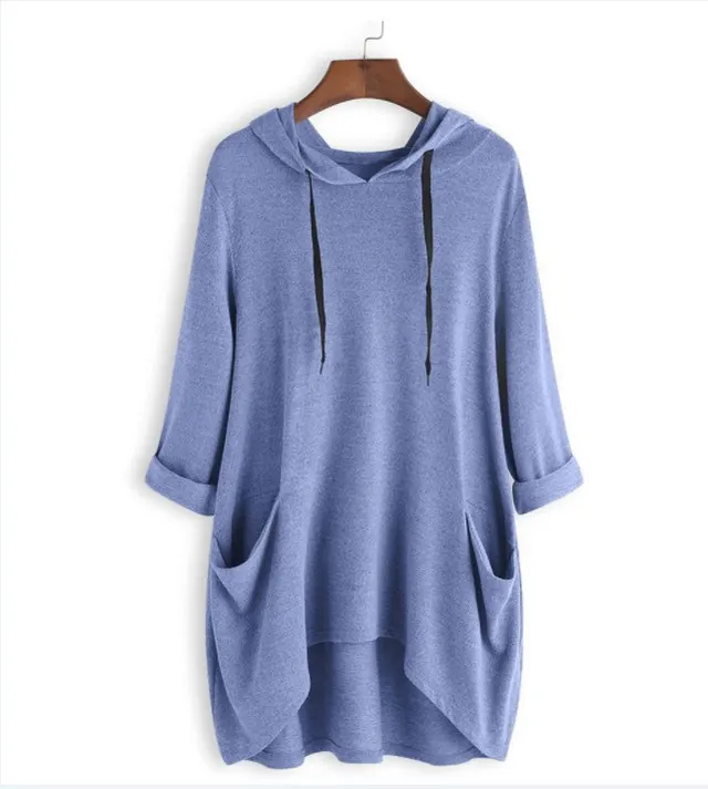 Women's Hooded T shirt Blue - Shop at LoveMi