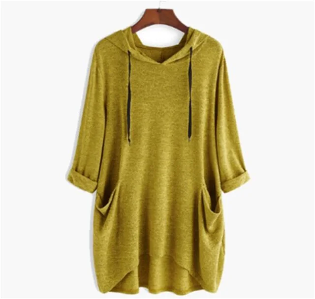 Women's Hooded T shirt Yellow - Shop at LoveMi