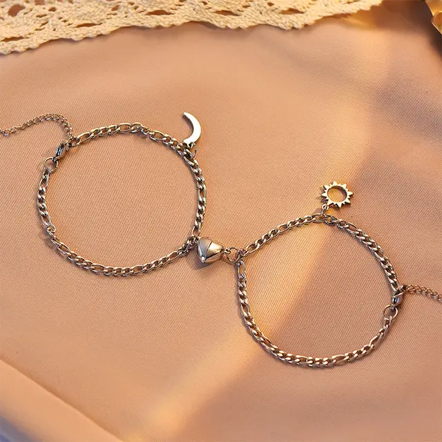 Personality Retro Stainless Steel Sun Moon Silver - Shop at LoveMi