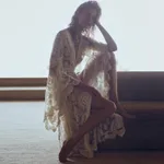 Bell Sleeve Mid-length Lace Shirt Bikini Swimsuit Outwear Blouse Beachwear - White