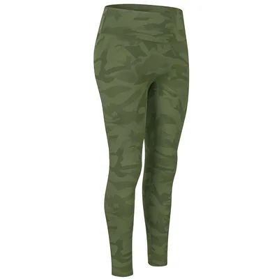 Naked Women Sense Printed Yoga High Waist Hip Lift Sports Stretch Leggings Army Green Camouflage - Shop at LoveMi