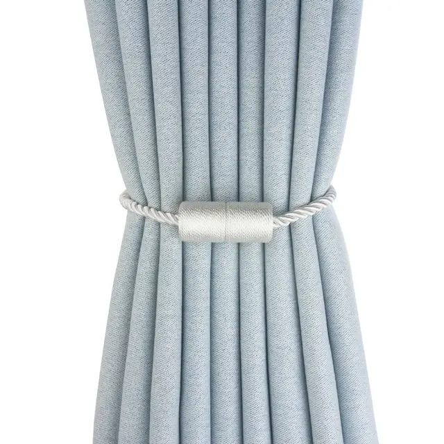 Cylindrical Curtain Bandage Magnetic Buckle Installation free White - Shop at LoveMi