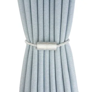Cylindrical Curtain Bandage Magnetic Buckle Installation-free - White