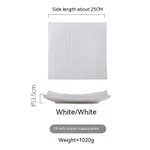 10 Stripes Square Plate White