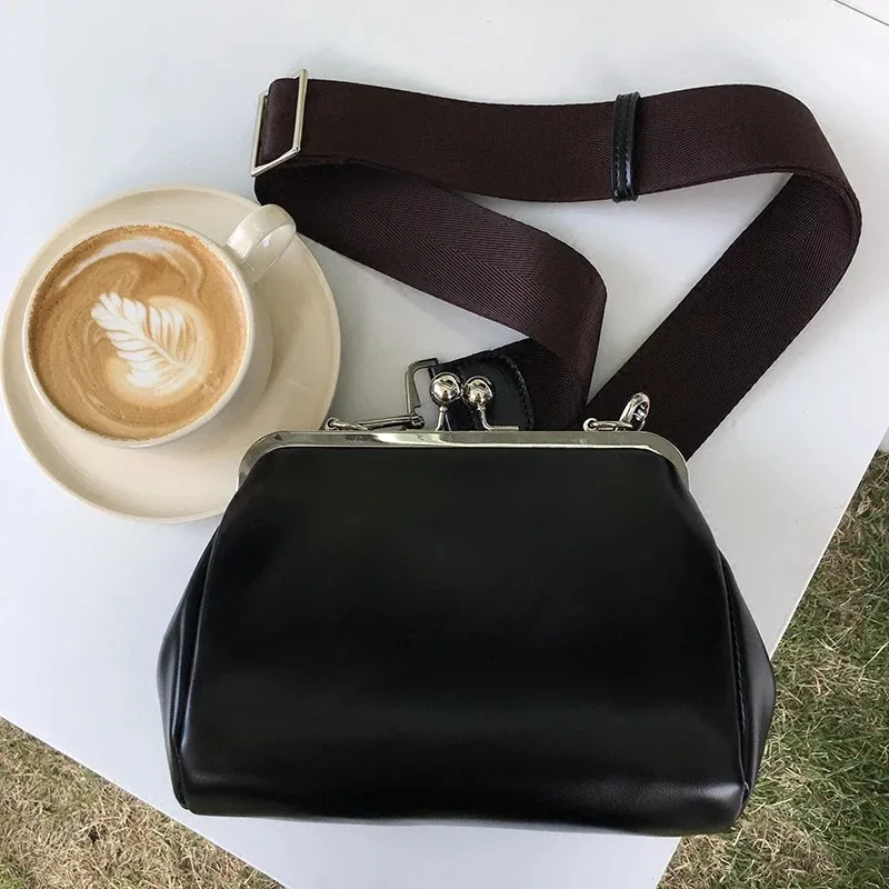 Solid Color Pu Women's Bag Retro Shoulder Messenger Bag Black - Shop at LoveMi