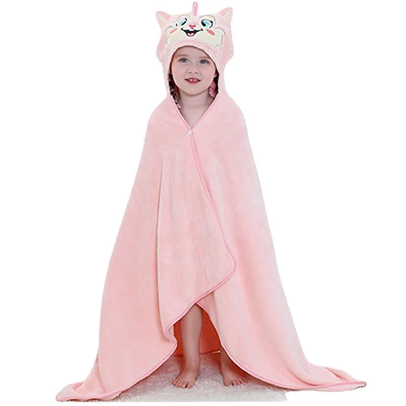 Baby Home Cloak Animal Shape Bath Towel - Pink Fox - View 1