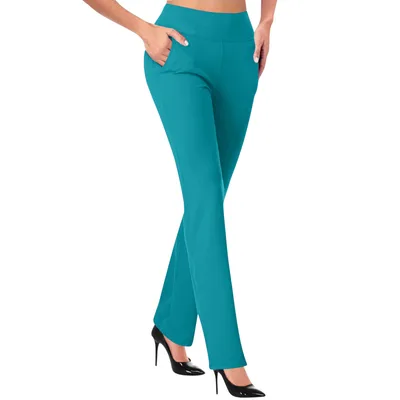 Women's Spring And Autumn New Casual High Waist Slimming Horseshoe Pants Emerald Xl - Shop at LoveMi
