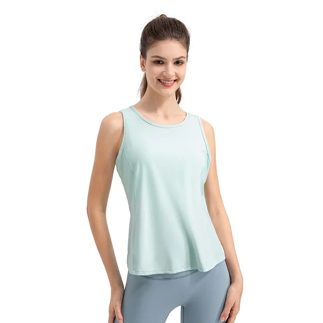 Women's Light 30D Fine Yarn Summer Yoga Vest Water Glass Green - Shop at LoveMi