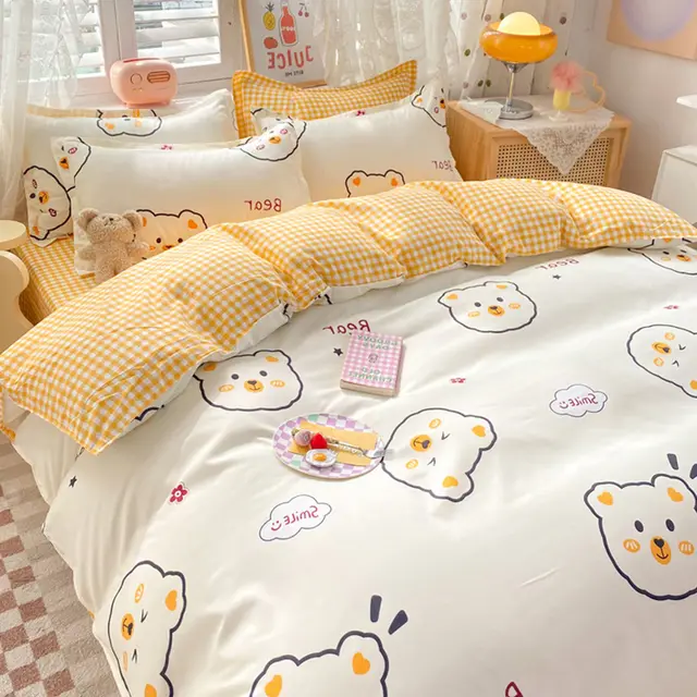 Student Dormitory Single Duvet Cover Autumn And Winter Happy Bear - Shop at LoveMi