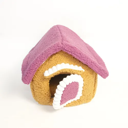 Kennel Winter Warm Small Dog Teddy Four Seasons Universal Removable And Washable Cat Nest Bed Pet Supplies Purple Yellow - Shop at LoveMi