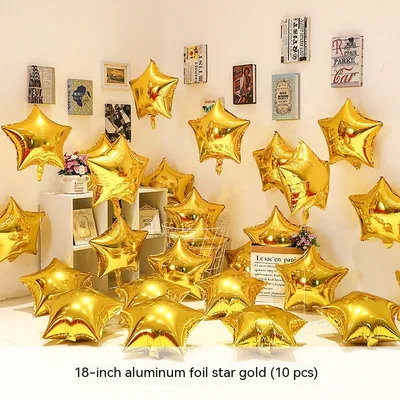 Heart shaped Aluminum Balloon 520 Wedding Room Decoration Birthday Party 18 Inch Star Gold 10 Pack - Shop at LoveMi