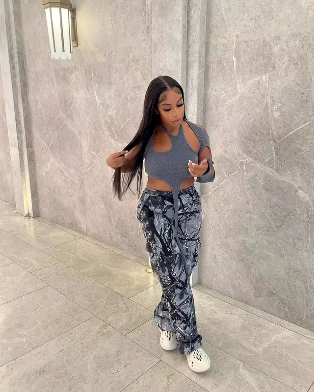 Women's Fashion Casual Camouflage Printed Overalls Gray Camouflage - Shop at LoveMi