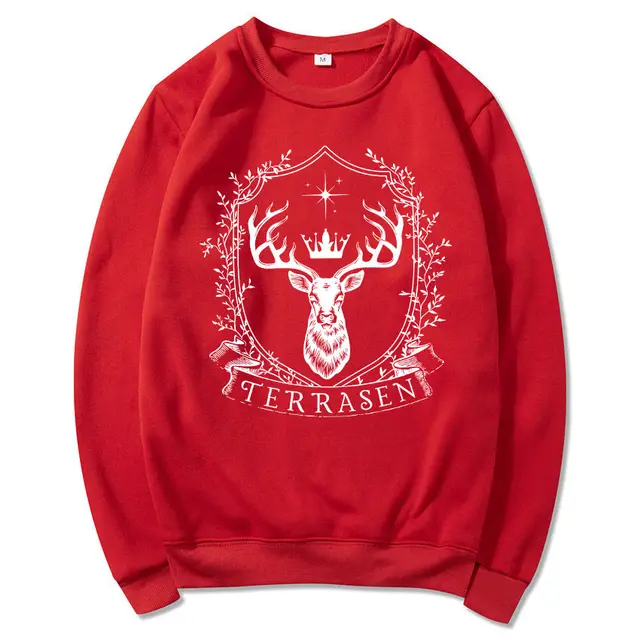 Terraces Throne Of Glass Sweatshirt Sarah J Maas Series Hood Red - Shop at LoveMi