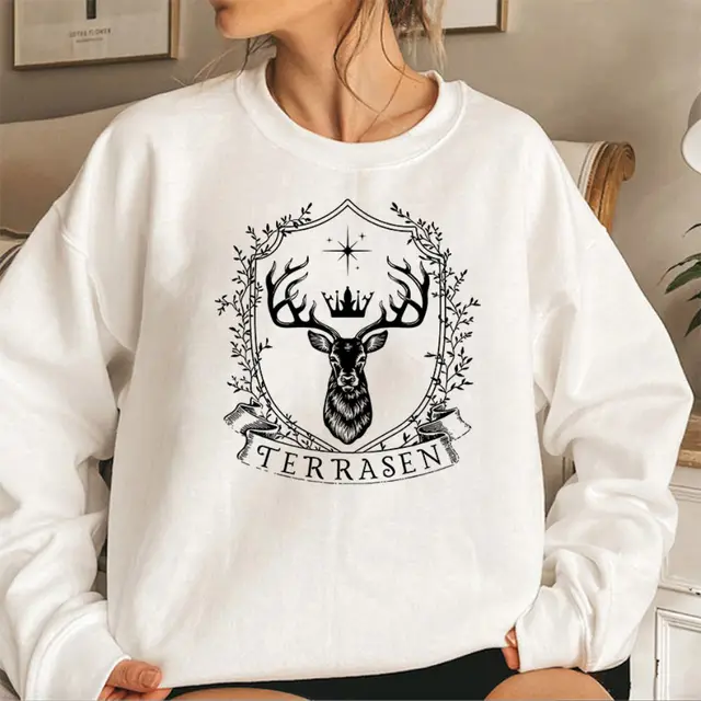 Terraces Throne Of Glass Sweatshirt Sarah J Maas Series Hood White - Shop at LoveMi