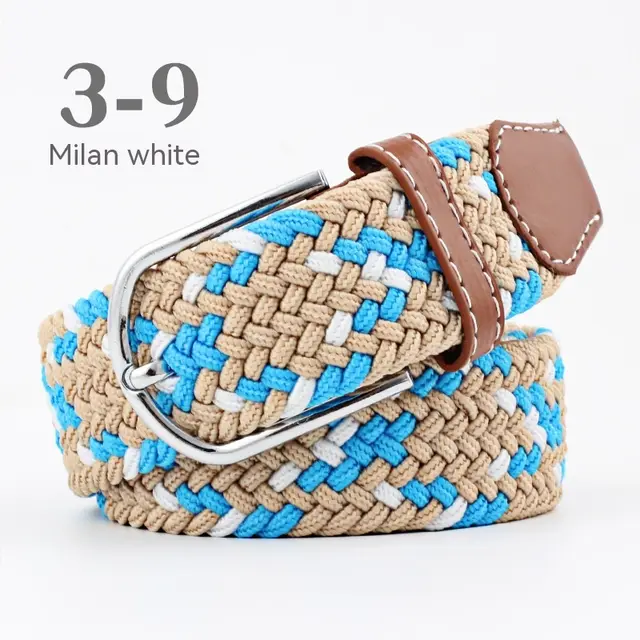 Women's Canvas Belt Student Pants Belt Card Blue And White 107Cm - Shop at LoveMi