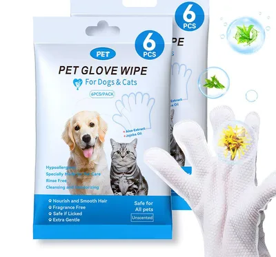 Pet Disposable Gloves Cat Dog Cleaning Dry Cleaning Gloves Pet Products 2Pcs - Shop at LoveMi