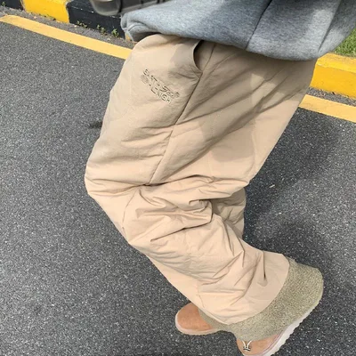 Autumn And Winter Diamond Plaid Thickened Polar Fleece Cotton Pants Khaki - Shop at LoveMi