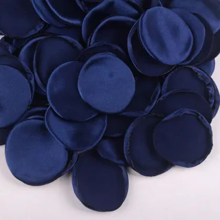 4cm Silk Rose Burnt Edge Petals Wedding Glowing Cream Powder Laminate - 8 Navy Blue