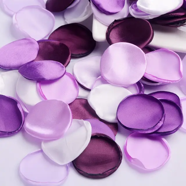 4cm Silk Rose Burnt Edge Petals Wedding Glowing Cream Powder Laminate Mixed Color Set C - Shop at LoveMi