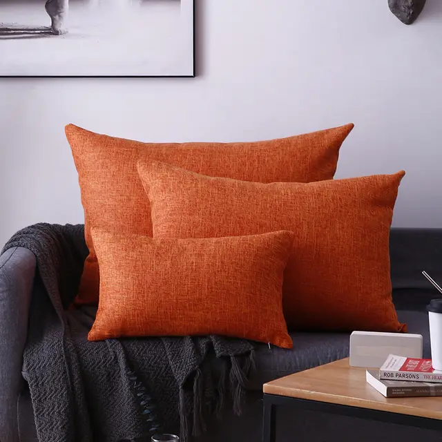 Living Room Rectangular Pillow Cushion Cover Beautiful Orange - Shop at LoveMi