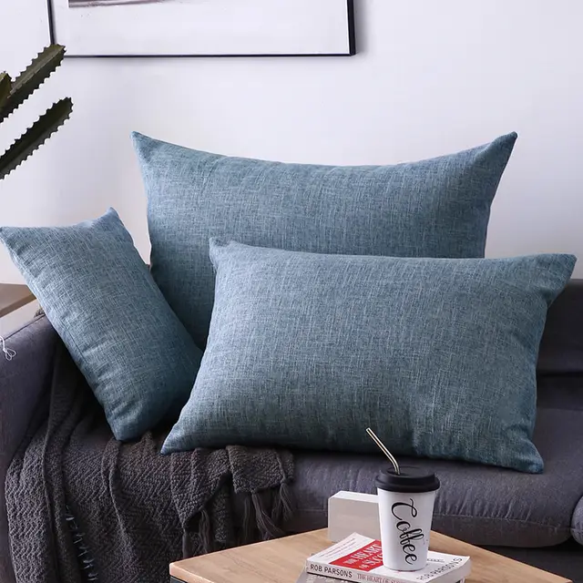 Living Room Rectangular Pillow Cushion Cover Morning Mist Blue - Shop at LoveMi