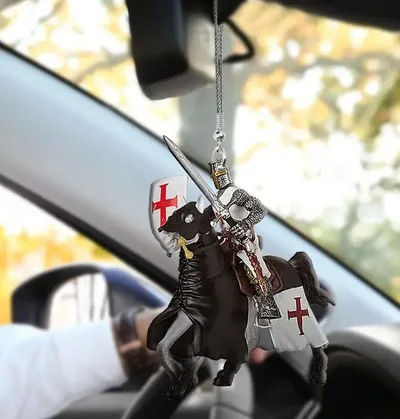 Acrylic Flat Knight Car Pendant Car Interior Decoration Accessories Rearview Mirror Decorations Pendant - Shop at LoveMi