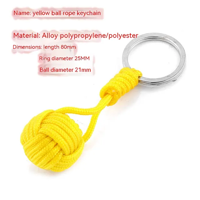 Outdoor Ball Rope Keychain Color Ball Decorative Pendant Creative Round Metal Key Chain Yellow 53231 Bh1802 - Shop at LoveMi