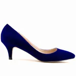 Pointed Low-cut Stiletto Heel Women's Thin Shoes - Blue