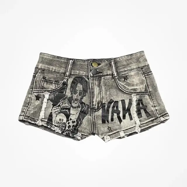 American Retro Low Waist Denim Super Short Shorts Women's Denim Gray - Shop at LoveMi