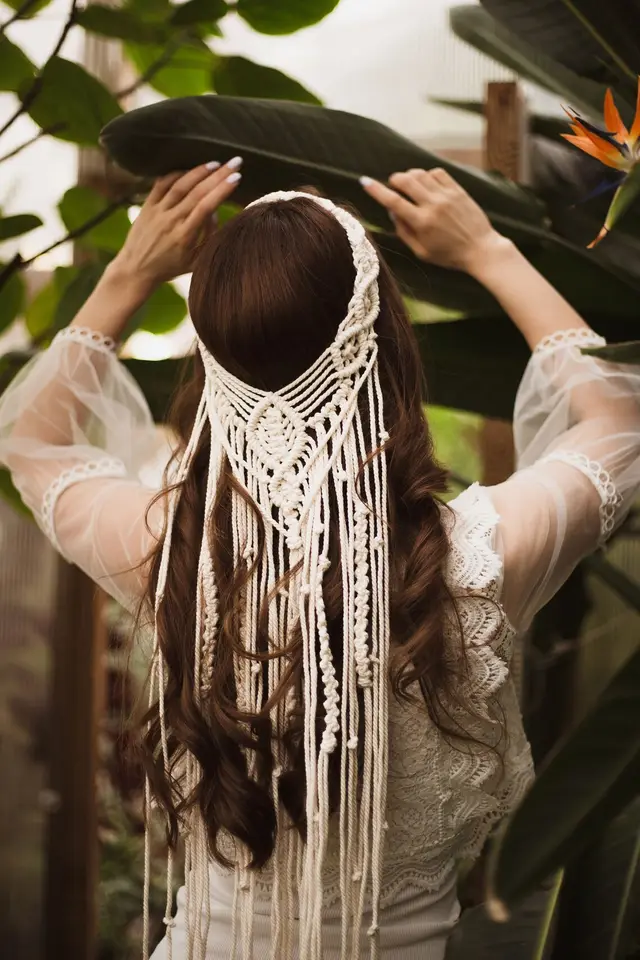 Veil Decorative Hair Rope Headband 8049 Tassel 60Cm - Shop at LoveMi
