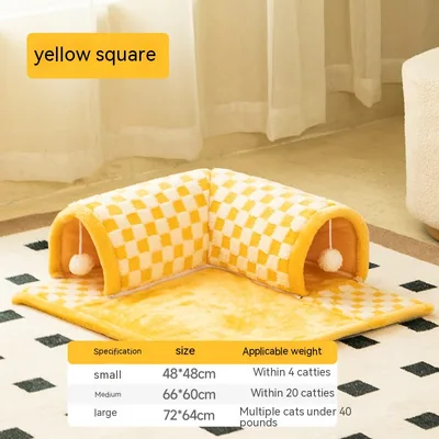 Duokete Cathouse Doghouse Autumn And Winter Warm Tunnel Yellow Tunnel - Shop at LoveMi