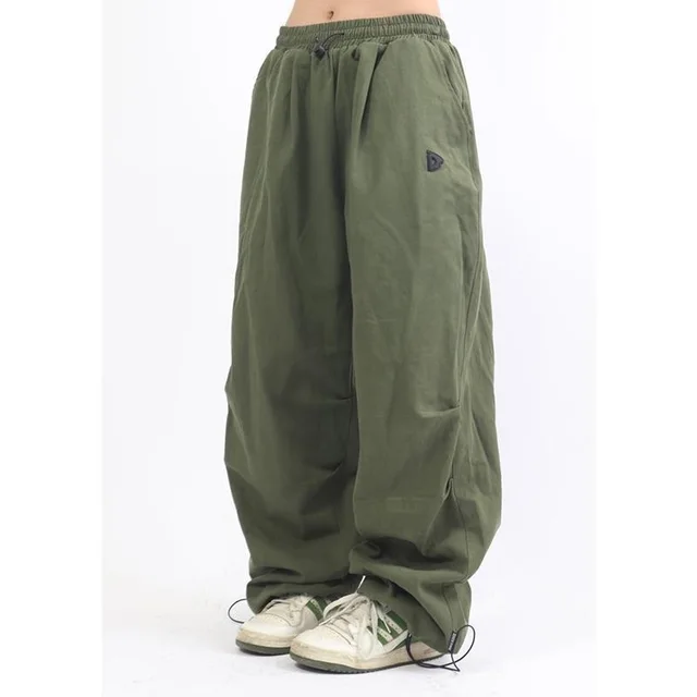 High Waist Loose Casual Trousers Army Green - Shop at LoveMi