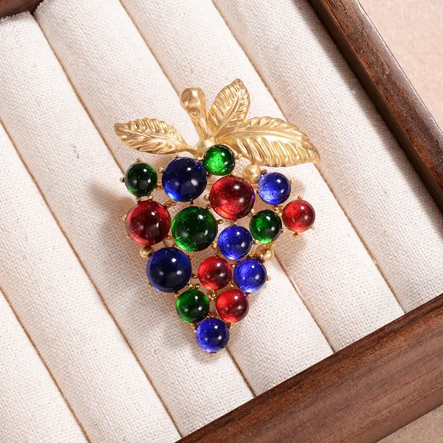 Retro Style Colorful Purple Grape Shape Brooch Br1 2304A 5000 - Shop at LoveMi