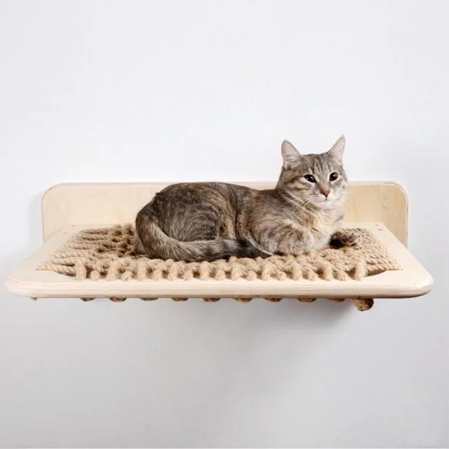 Wall mounted Multifunctional Xilan Pine Solid Wood Suspension Bridge With Continuous Jumping Cat Nest No 9 - Shop at LoveMi