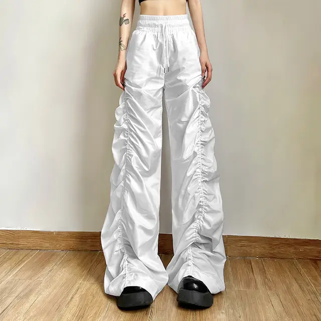 Loose Mop High Waist Casual Pants For Women White - Shop at LoveMi