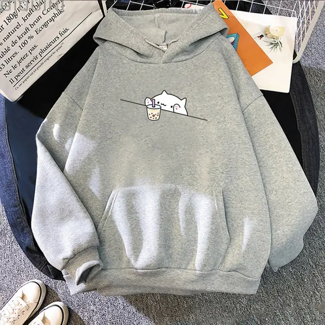Women's Hooded Sweatshirt Polyester Fiber Sweater Gray - Shop at LoveMi